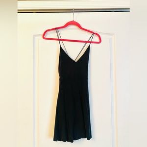 Forever 21 dark gray skater dress with cross cross low back size S